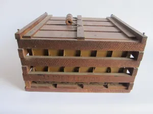 Antique Primitives Humpty Dumpty Wooden Egg Crate Carrier