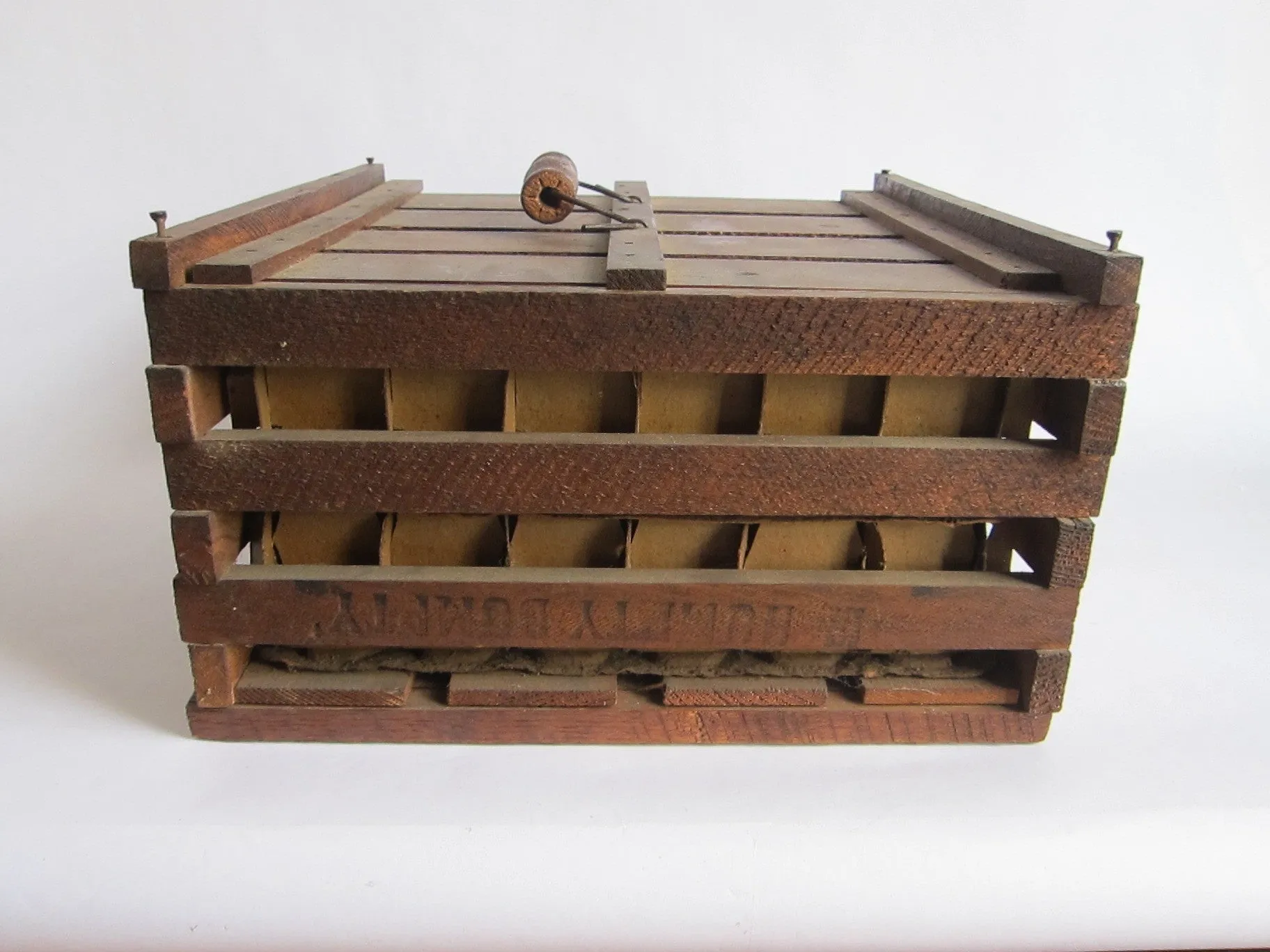 Antique Primitives Humpty Dumpty Wooden Egg Crate Carrier