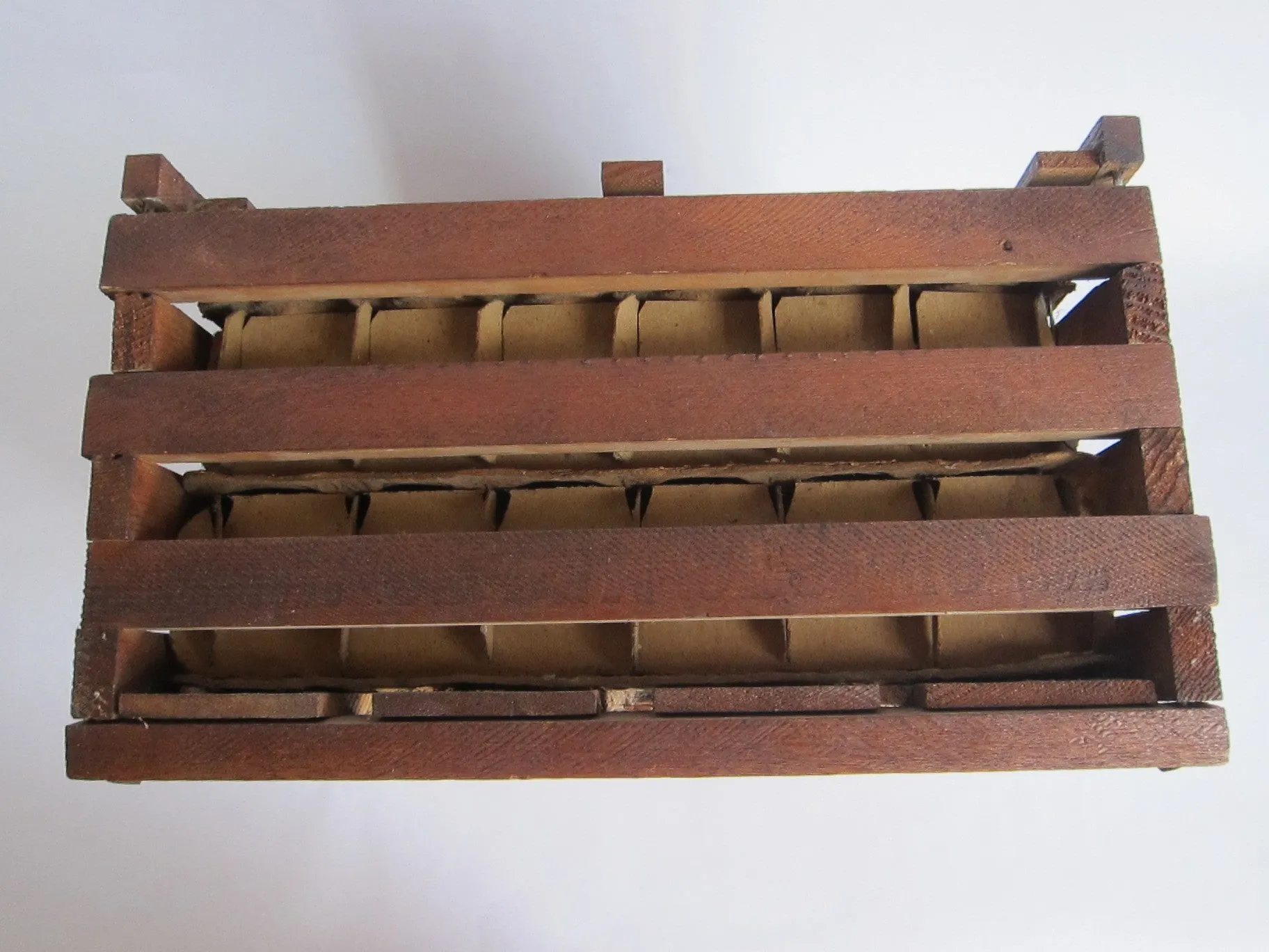 Antique Primitives Humpty Dumpty Wooden Egg Crate Carrier