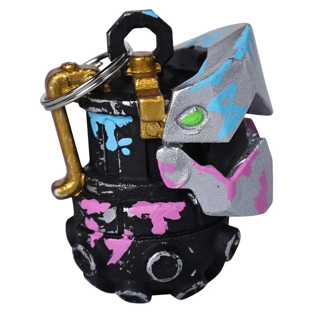 Arcane League of Legends Season 2 Jinx Hand Grenade Unisex Sliver Keychain Cosplay Prop