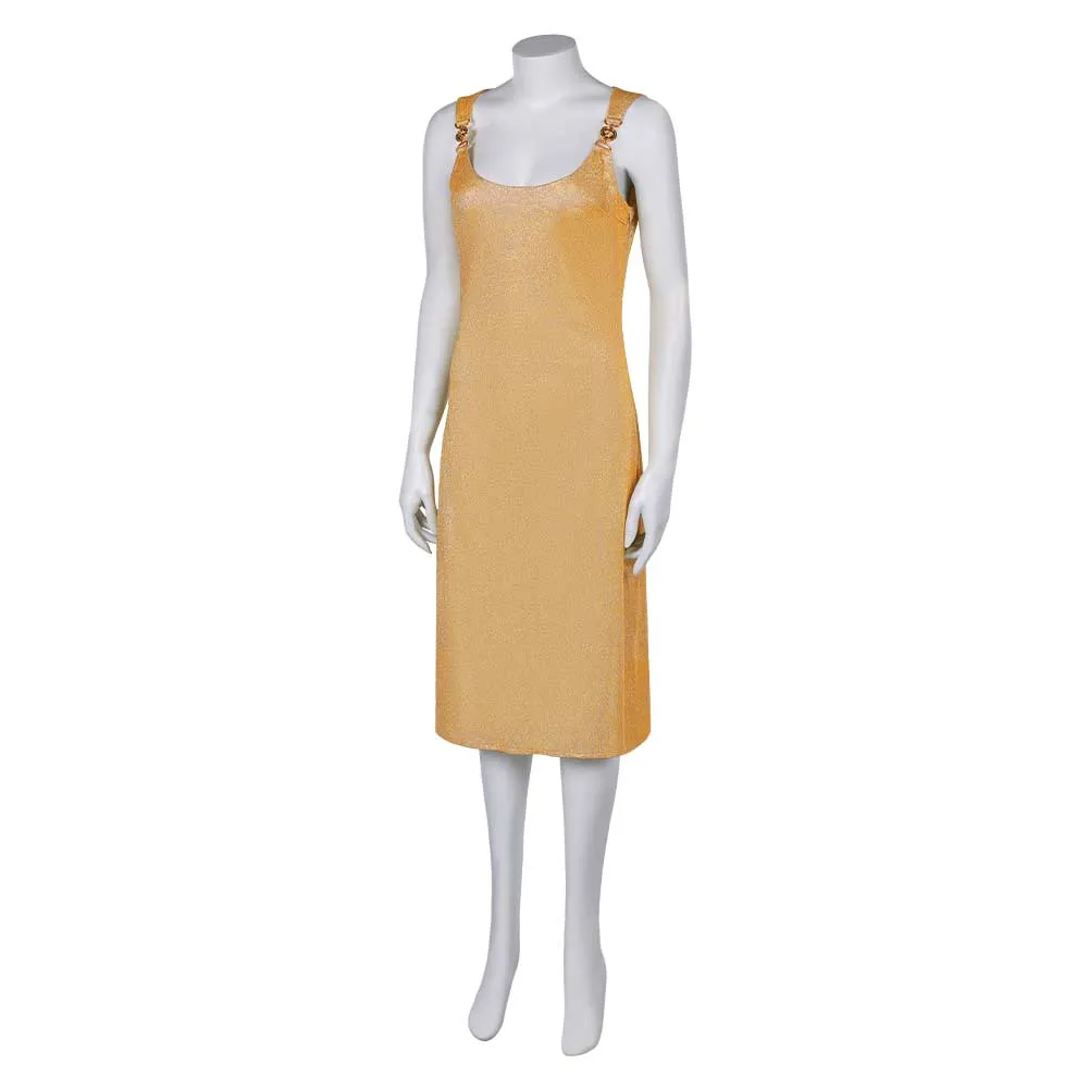 Argylle Official Trailer Elly Conway Gold Dress Cosplay Costume Outfits Halloween Carnival Suit
