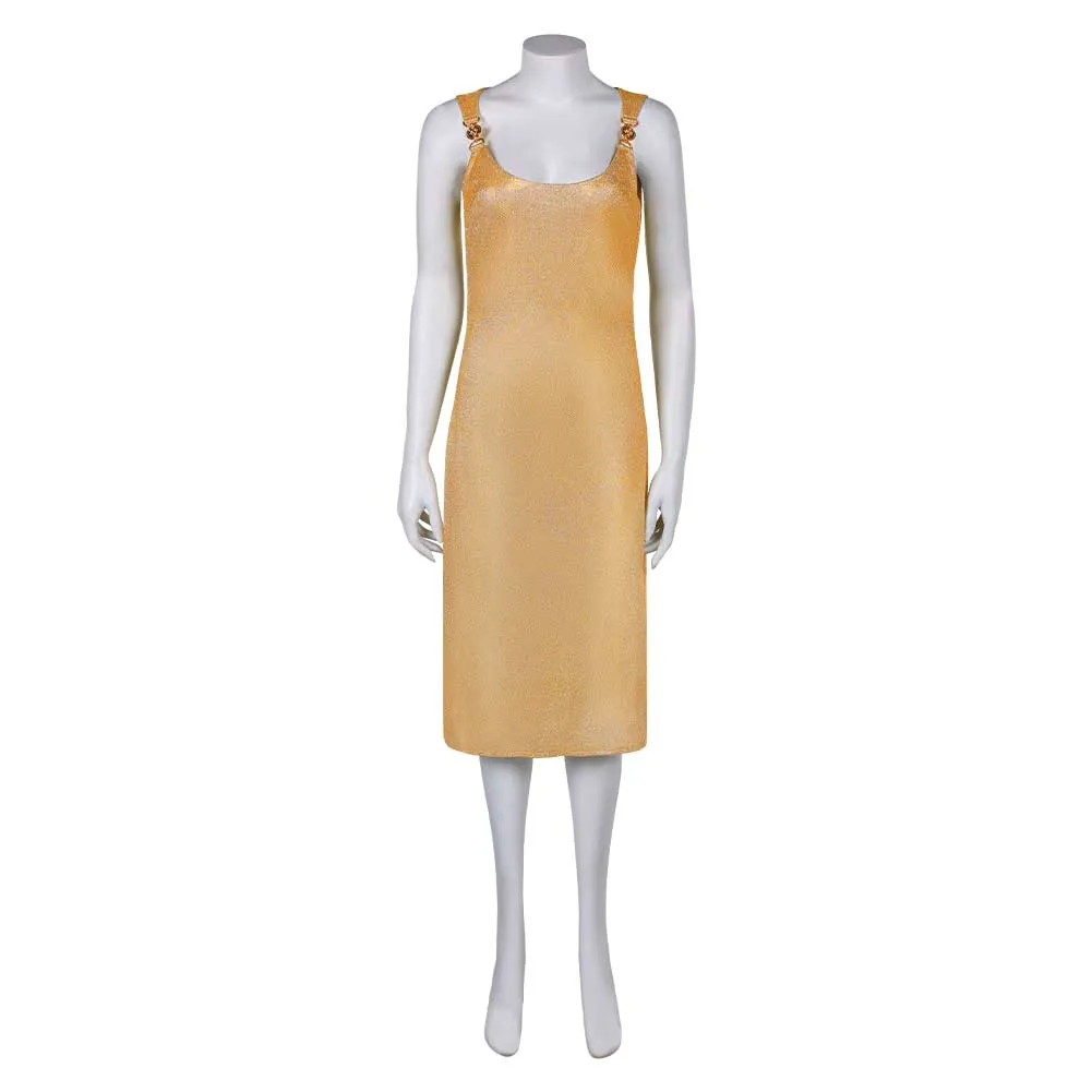 Argylle Official Trailer Elly Conway Gold Dress Cosplay Costume Outfits Halloween Carnival Suit