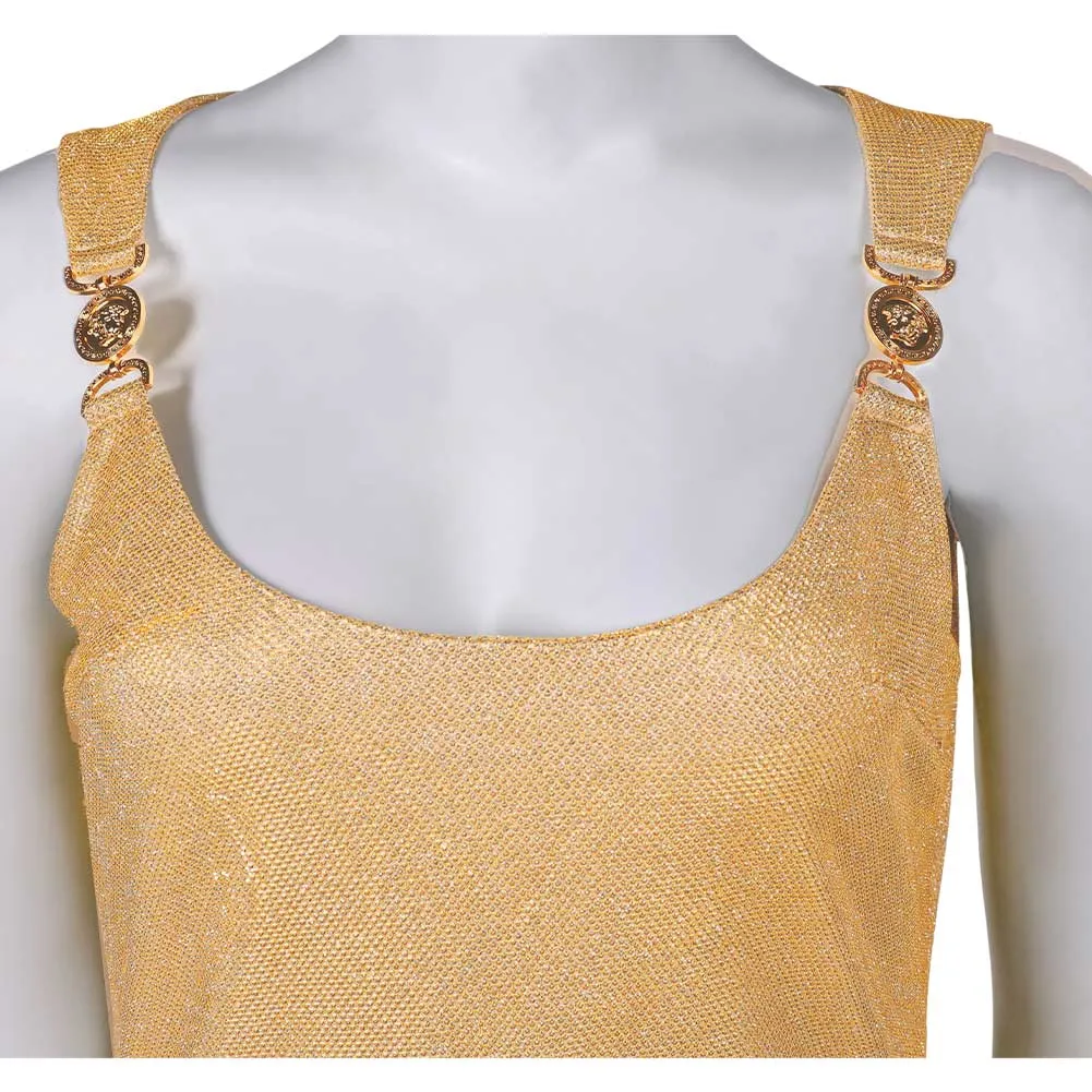 Argylle Official Trailer Elly Conway Gold Dress Cosplay Costume Outfits Halloween Carnival Suit