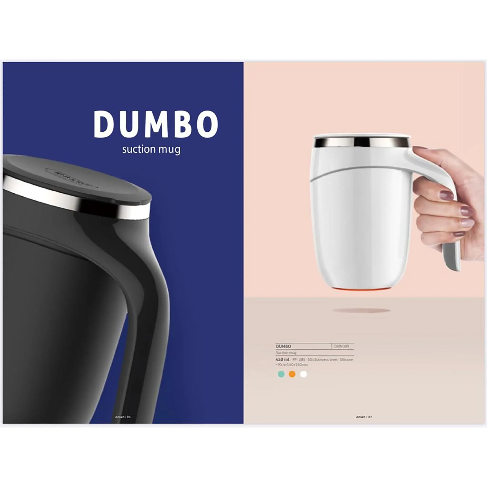 Artiart Dumbo Coffee Mug, Spill-Free, Stainless Steel