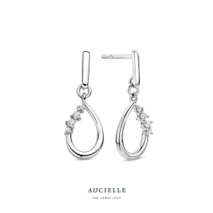 Aucielle - Boucles d'oreilles - Or Blanc et Zircons (AE0045W)