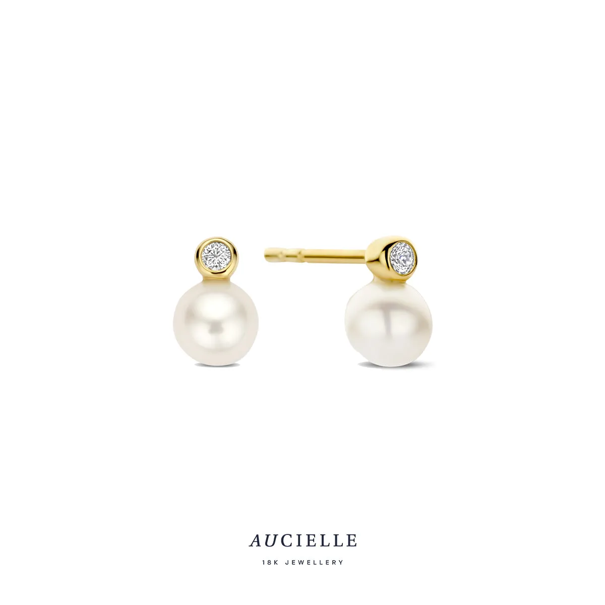 Aucielle - Boucles d'oreilles - Or Jaune et Perles (AE0130C)