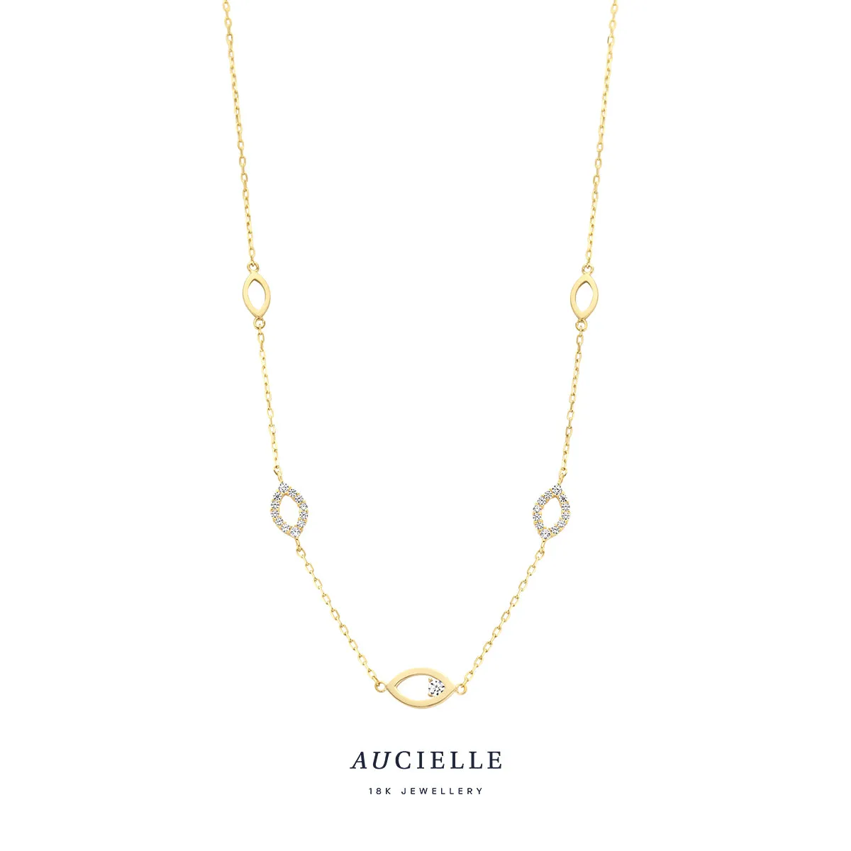 Aucielle - Collier  - Or Jaune, zircon (AK0025C/45)