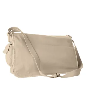 Authentic Pigment Raw-Edge Messenger Bag | Putty