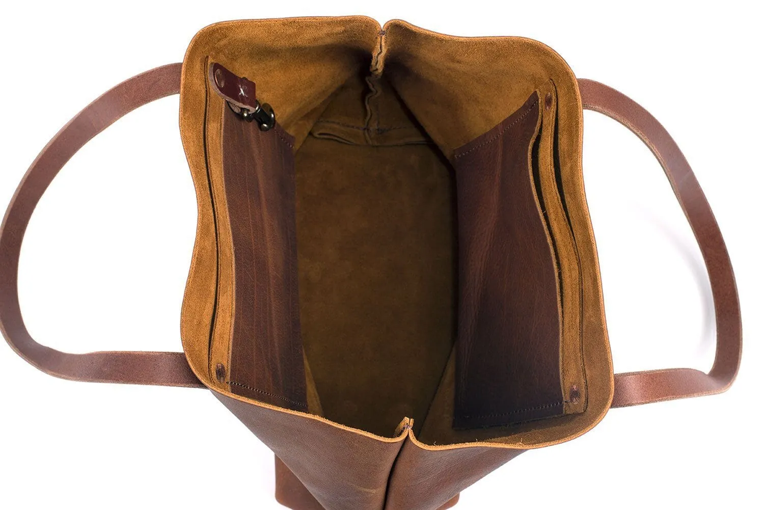 AVERY LEATHER TOTE BAG - LARGE - BLACK BISON