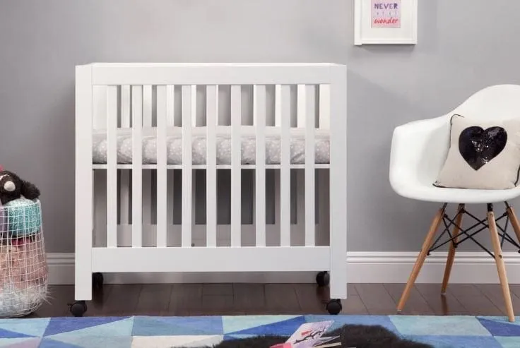 Babyletto Origami Collapsible Mini Crib - White