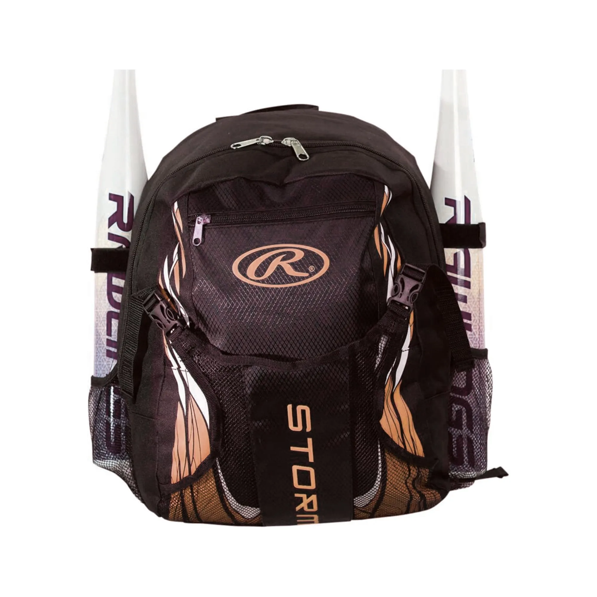 Backpack Mochila Maleta Beisbol Softbol Rawlings Storm Negro Naranja INFANTIL