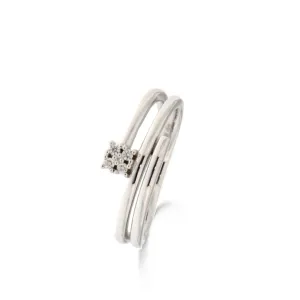 Bague avec motif - Or Blanc, Diamants (064078A)