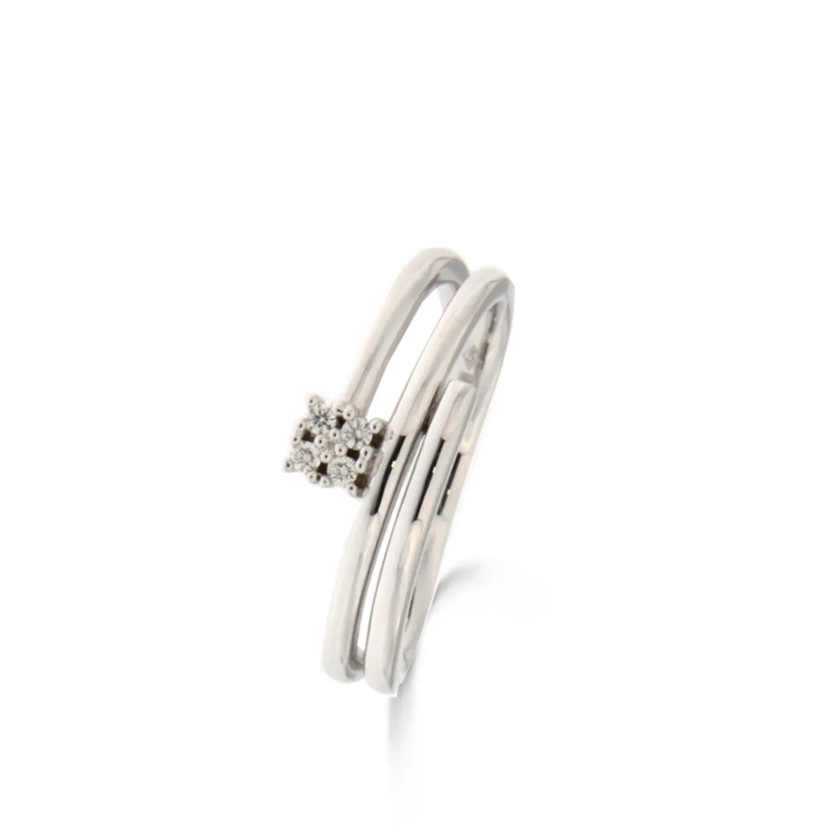 Bague avec motif - Or Blanc, Diamants (064078A)