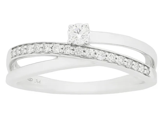 Bague avec motif - Or Blanc, Diamants (J&A6579)