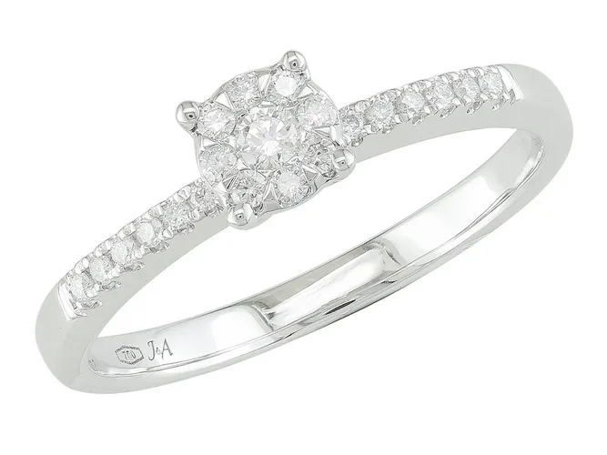 Bague avec motif - Or Blanc, Diamants (J&A6583)