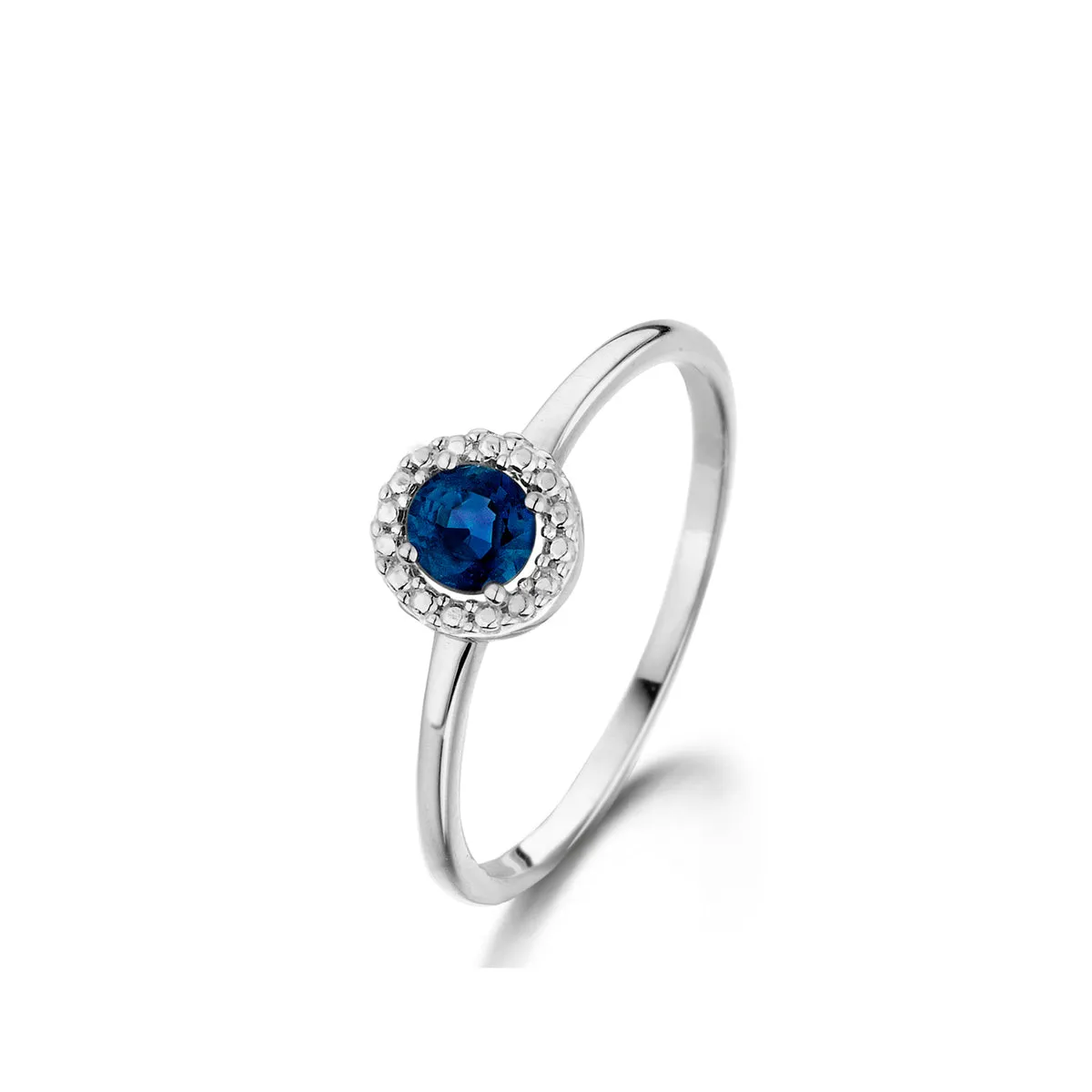 Bague avec motif - Or Blanc, Saphir bleu (057465S)