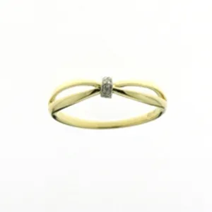 Bague avec motif - Or Jaune et Blanc, Diamants (059972/A)