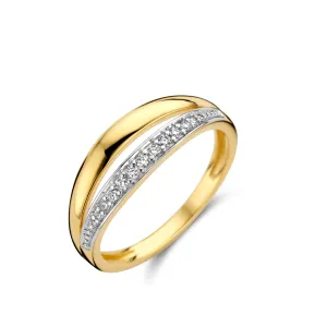 Bague multiples anneaux - Or Jaune et Blanc, Diamants (065598/A)