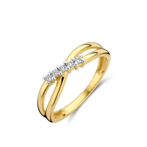 Bague multiples anneaux - Or Jaune et Blanc, Diamants (065620/A)