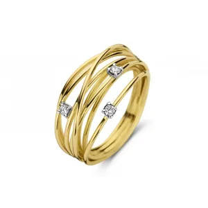 Bague multiples anneaux - Or Jaune et Blanc, Diamants (GR4773BB)