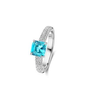 Bague Naiomy - Argent et zircons bleus (N4F54)