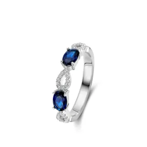Bague Naiomy - Argent et zircons bleus (N4K60)