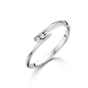 Bague ouverte - Or Blanc, Diamants (057439/A)