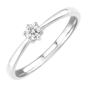 Bague solitaire - Or Blanc, Diamants (J&A680)