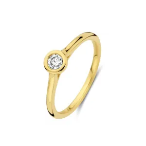 Bague solitaire serti clos - Or Jaune, Diamants (GR4795GB10)