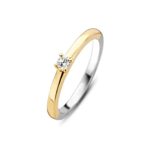 Bague TI SENTO - Argent Bicolore Doré, Zircons (1871ZY)