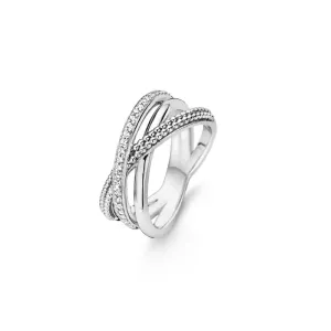 Bague TI SENTO - Argent, zircons (12022ZI)