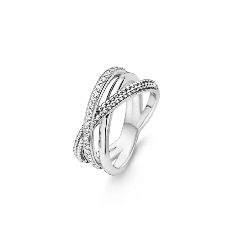 Bague TI SENTO - Argent, zircons (12022ZI)