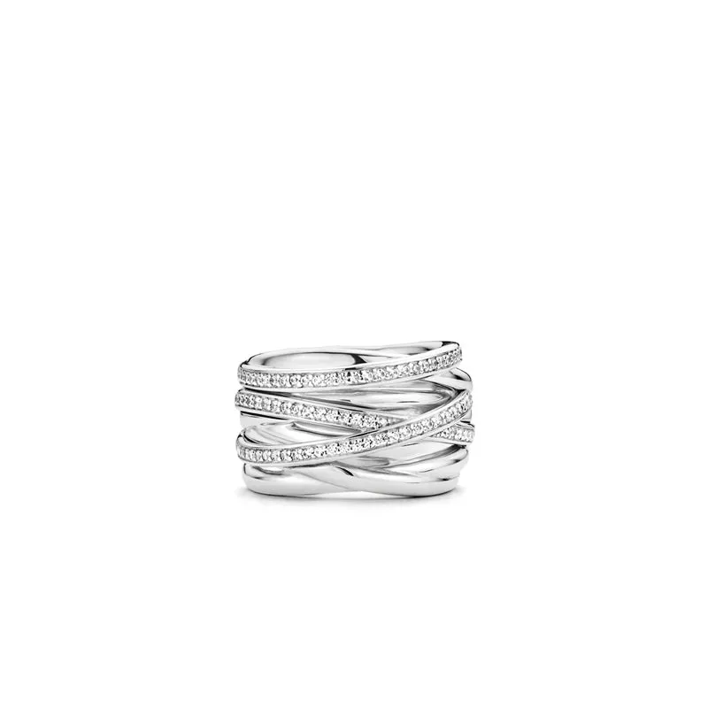 Bague TI SENTO - Argent, zircons (12067ZI)