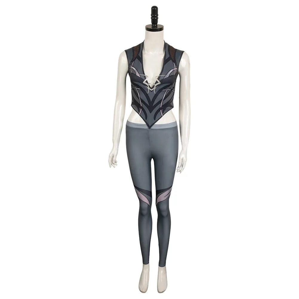 Baldur's Gate 3 Gme Shadowheart Black Printed Suit Cosplay Costume Outfits