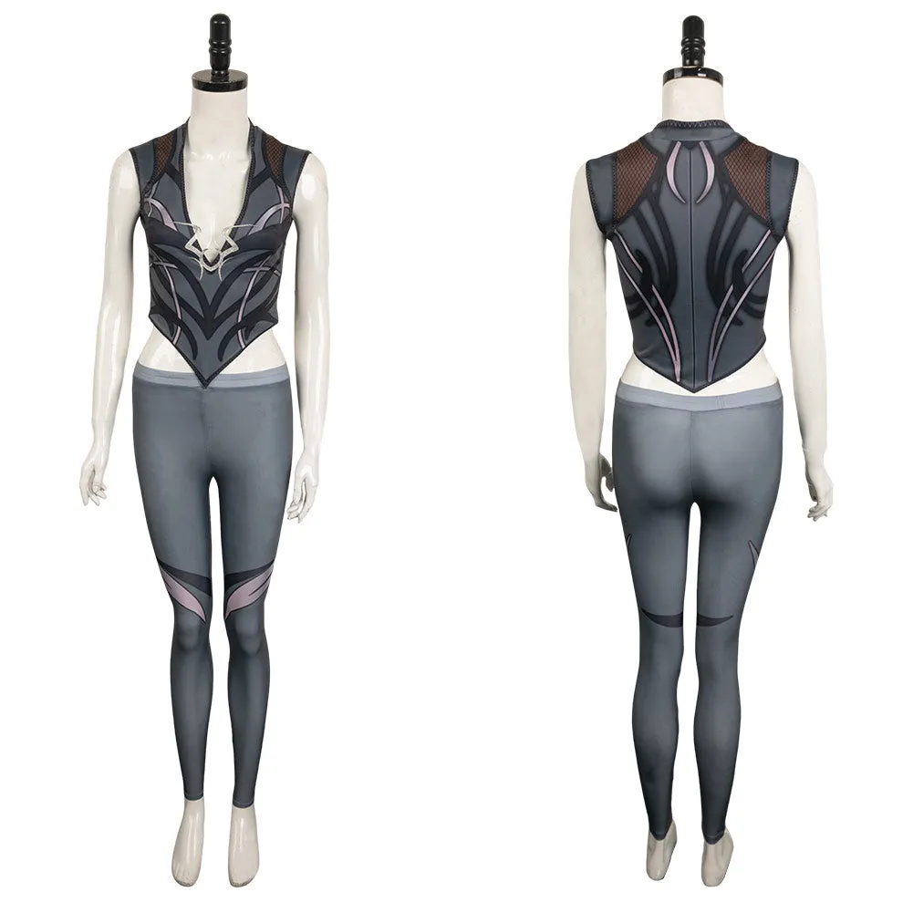 Baldur's Gate 3 Gme Shadowheart Black Printed Suit Cosplay Costume Outfits