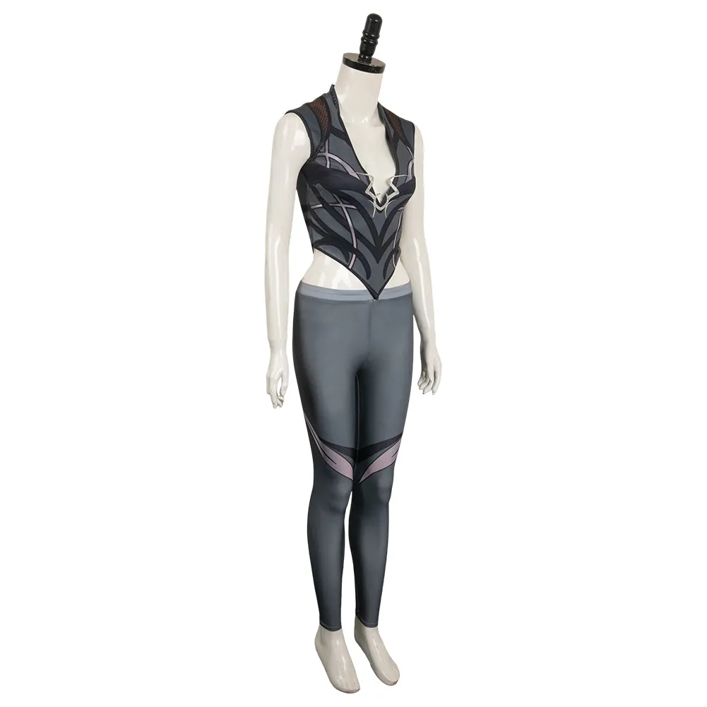 Baldur's Gate 3 Gme Shadowheart Black Printed Suit Cosplay Costume Outfits