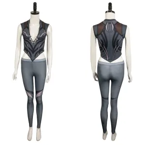 Baldur's Gate 3 Gme Shadowheart Black Printed Suit Cosplay Costume Outfits