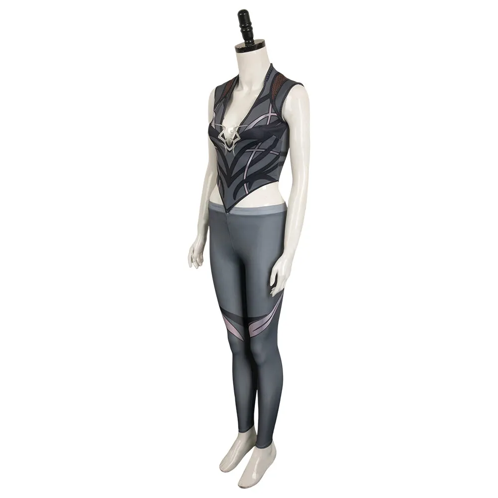 Baldur's Gate 3 Gme Shadowheart Black Printed Suit Cosplay Costume Outfits