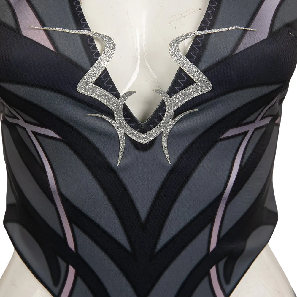 Baldur's Gate 3 Gme Shadowheart Black Printed Suit Cosplay Costume Outfits