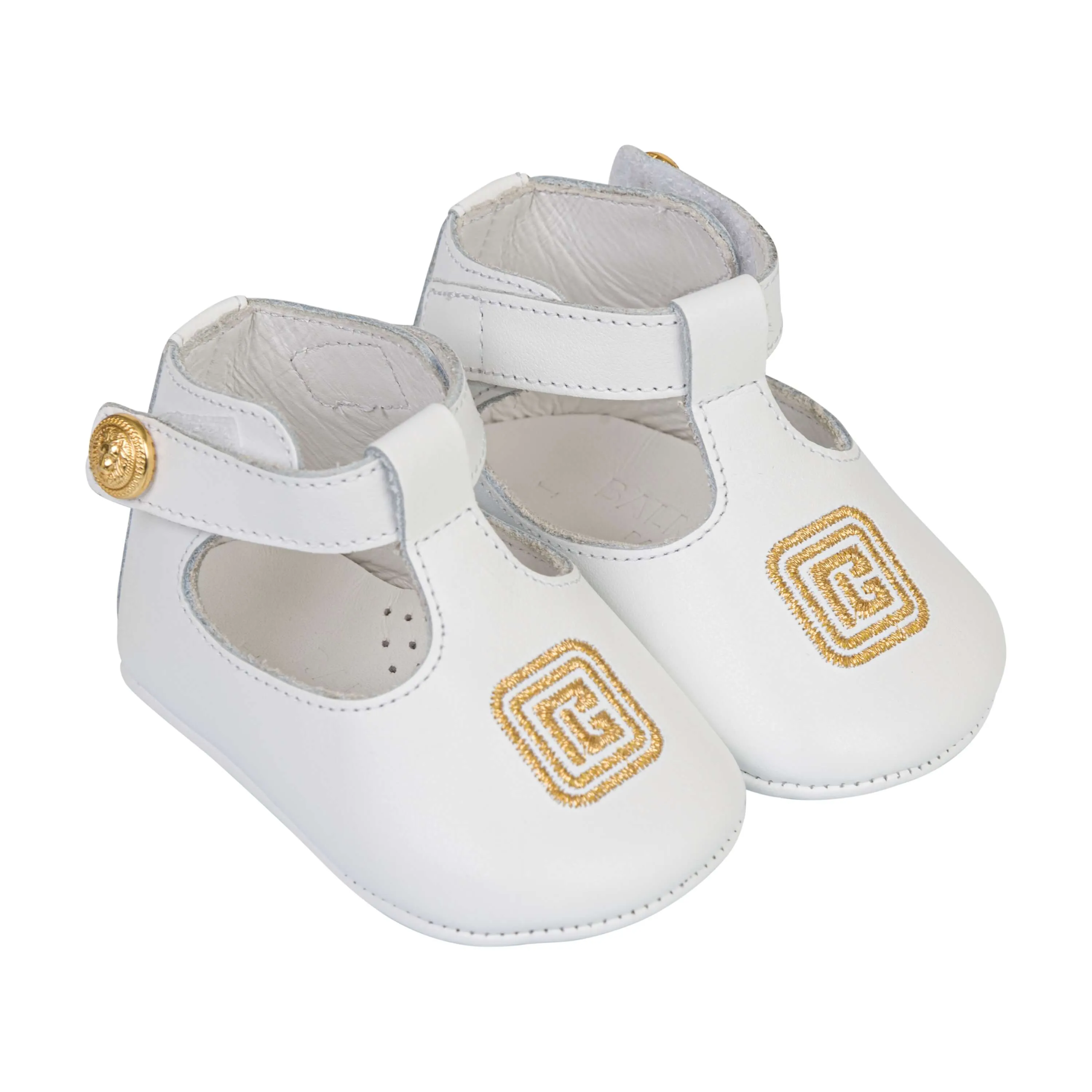 Balmain Baby Girls Retro Logo Soft Ballerinas