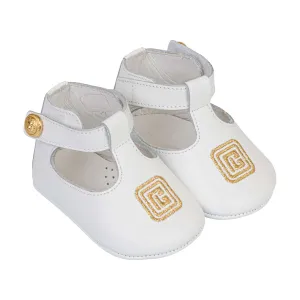 Balmain Baby Girls Retro Logo Soft Ballerinas