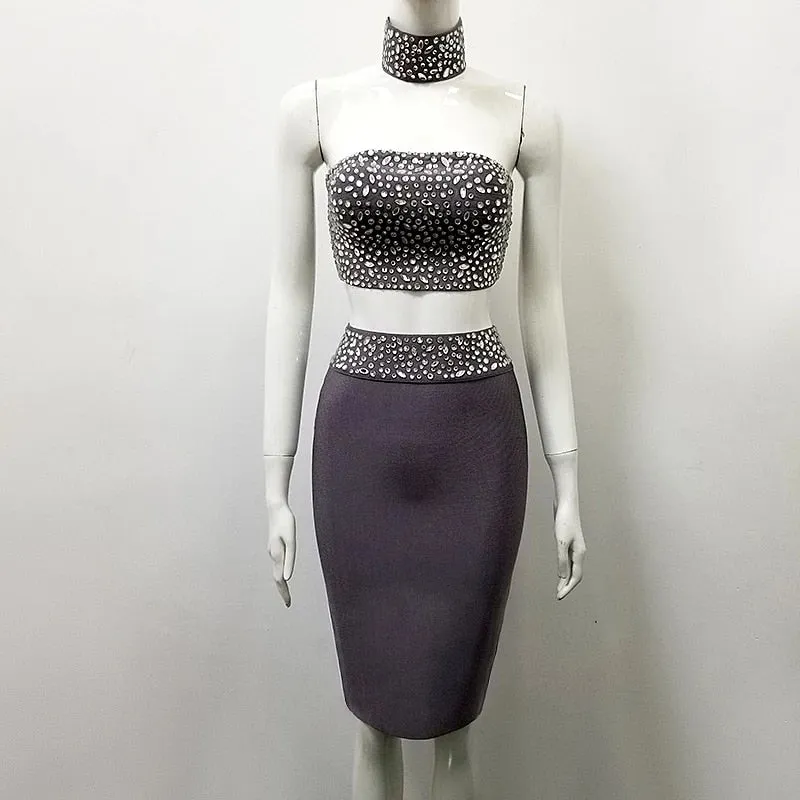 BANDAGE Luxury Diamond Outfit