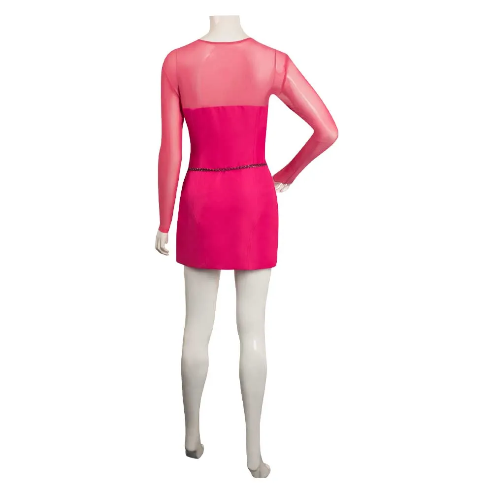 Barbie 2023 Cosplay Costume Pink Mesh Dress Halloween Carnival Suit