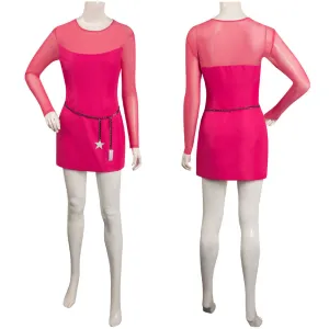 Barbie 2023 Cosplay Costume Pink Mesh Dress Halloween Carnival Suit