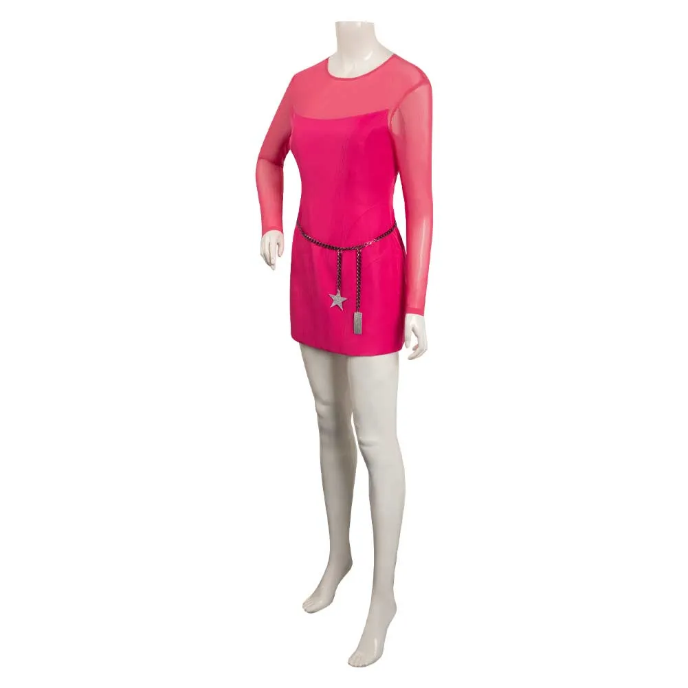 Barbie 2023 Cosplay Costume Pink Mesh Dress Halloween Carnival Suit