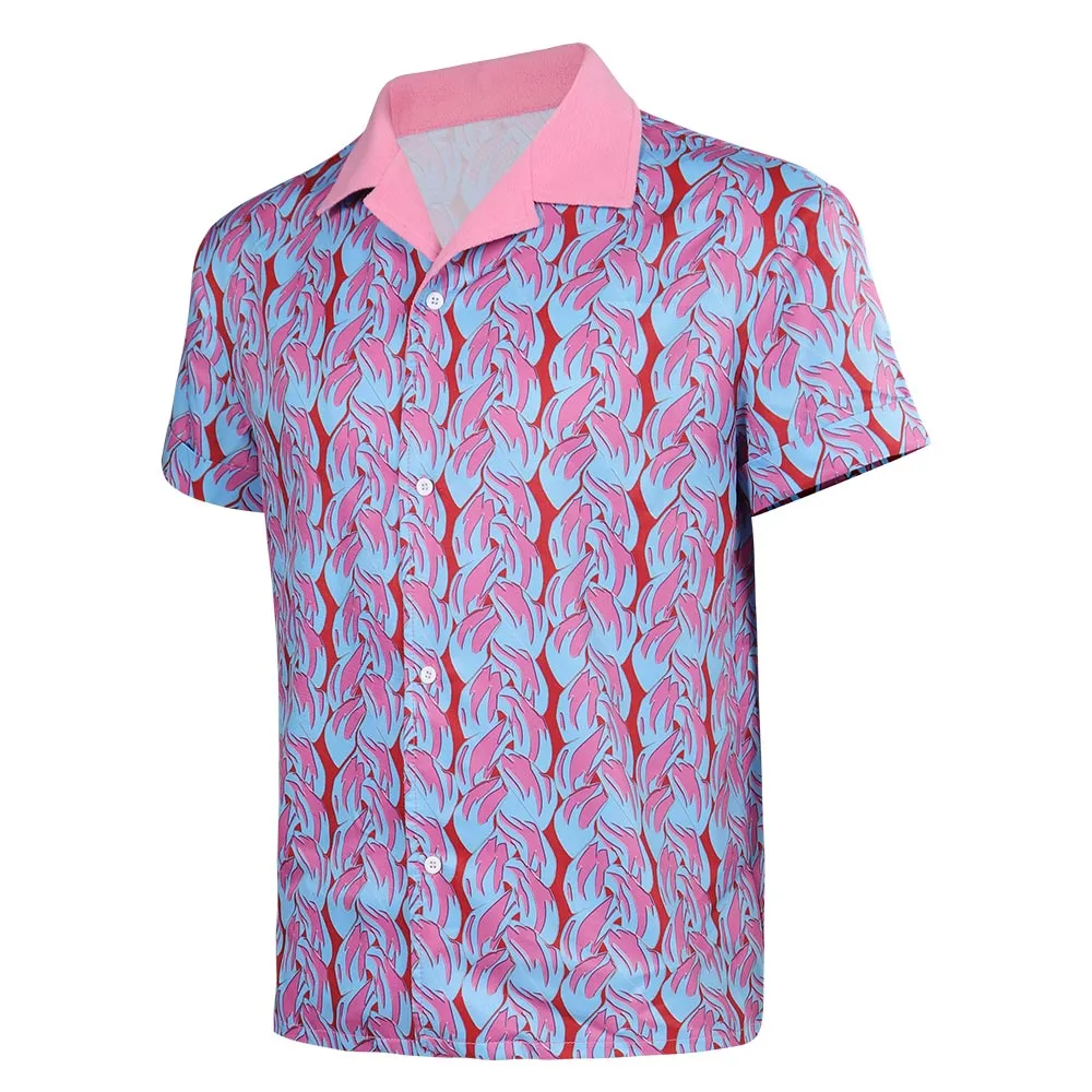 Barbie 2023 Ken Printed Shirt Cosplay Costume Halloween Carnival Suit