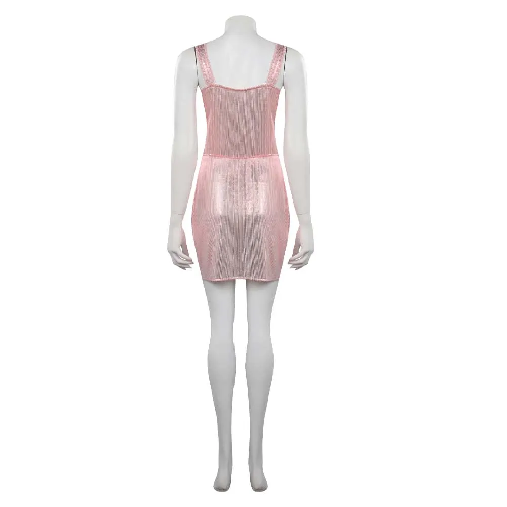 Barbie 2023 Pink Dress Cosplay Costume Halloween Carnival Suit
