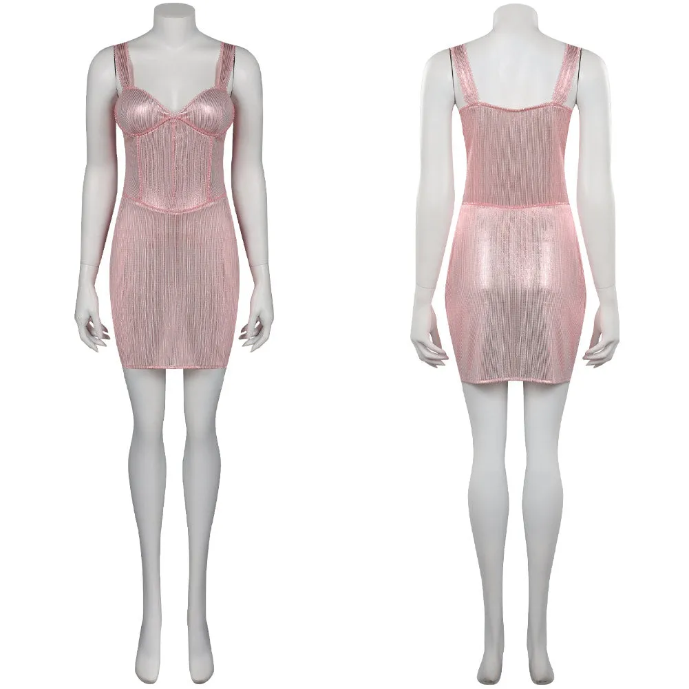 Barbie 2023 Pink Dress Cosplay Costume Halloween Carnival Suit