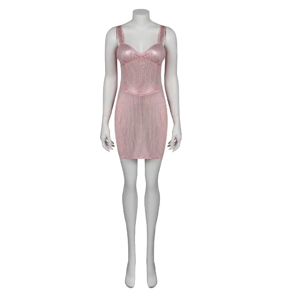 Barbie 2023 Pink Dress Cosplay Costume Halloween Carnival Suit