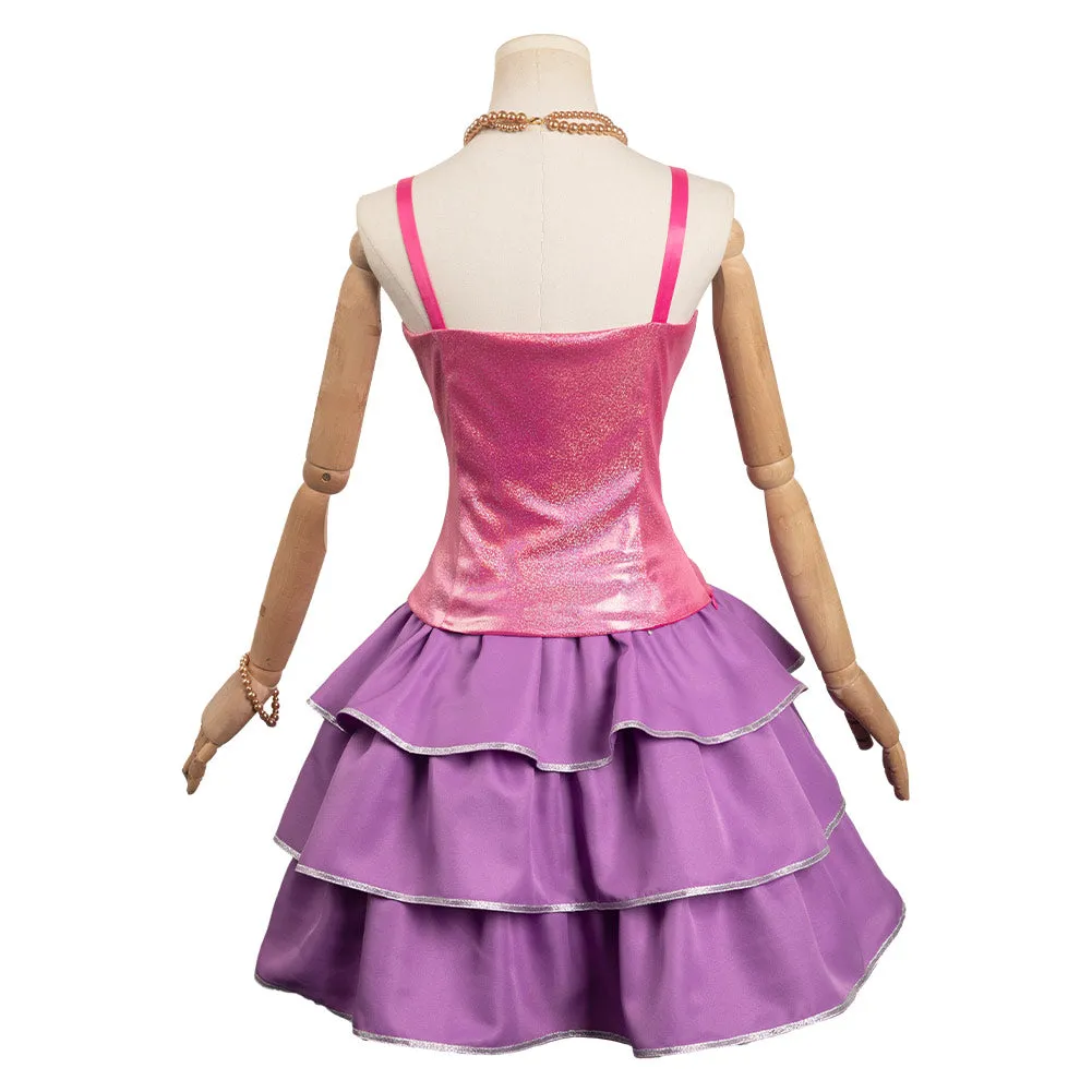 Barbie 2023 Rose Red Cosplay Costume Dress Outfits Halloween Carnival